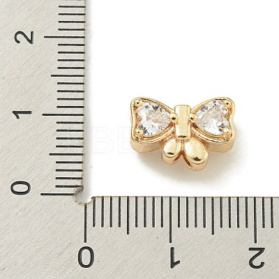 Rack Plating Brass Micro Pave Cubic Zirconia Bead KK-K386-19G-1