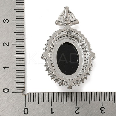 Brass Micro Pave Clear Cubic Zirconia Pendants KK-N254-103P-1