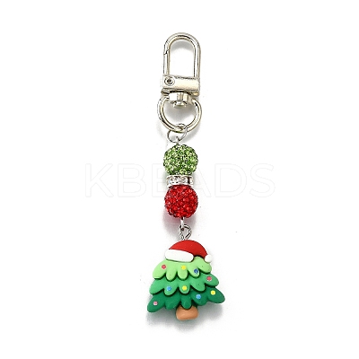 Christmas Theme Resin & Polymer Clay Rhinestone  Pendant Decoration HJEW-TA00350-1