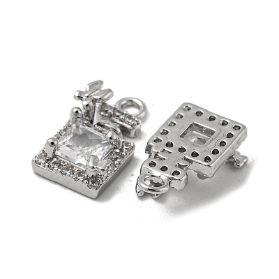 Brass Micro Pave Cubic Zirconia Pendants KK-H460-11P-1