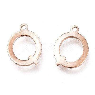 PVD Vacuum Plating  304 Stainless Steel Charms STAS-H112-Q-RG-1