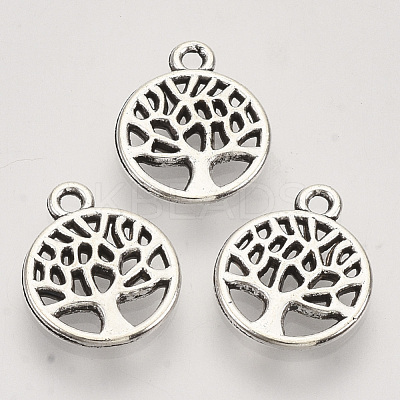 Tibetan Style Alloy Pendants X-TIBEP-T009-25AS-RS-1