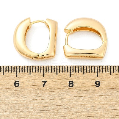 Brass D-Shaped Hoop Earrings EJEW-Q016-17G-1