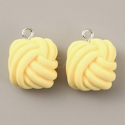 Opaque Resin Pendants RESI-WH0029-24P-01-1