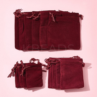 18Pcs 3 Styles Rectangle Velvet Drawstring Pouches TP-FS0001-04C-1