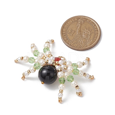 Natural Carnelian & Black Onyx(Dyed & Heated) & Glass Pendants PALLOY-JF02747-1