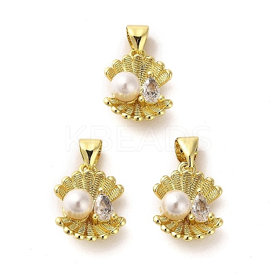 Rack Plating Real 18K Gold Plated Brass Pendants KK-B077-02A-1
