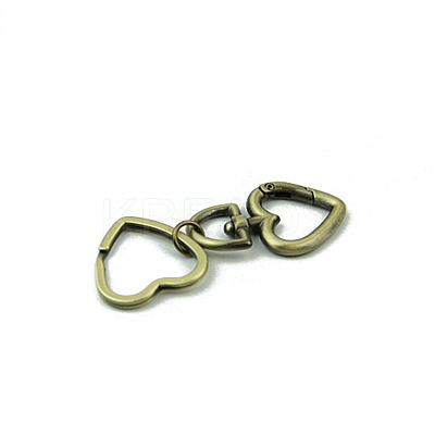 Heart Alloy Split Key Rings PURS-PW0007-08AB-1