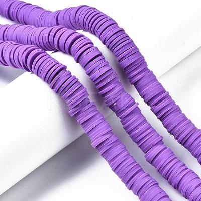 Flat Round Handmade Polymer Clay Beads CLAY-R067-12mm-01-1