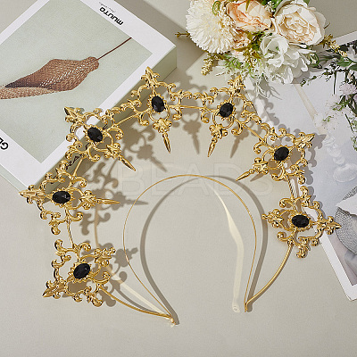 Plastic Goddess Crown Hair Bands OHAR-WH20010-02C-1