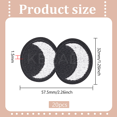 20Pcs Double Eye Appliques PATC-FG0001-84-1