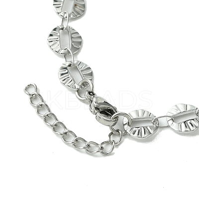 Non-Tarnish 304 Stainless Steel Round Link Bracelets for Women BJEW-A007-01P-1