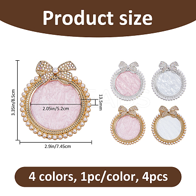 4Pcs 4 Colors Alloy & Resin Color Palette MRMJ-FH0001-54-1