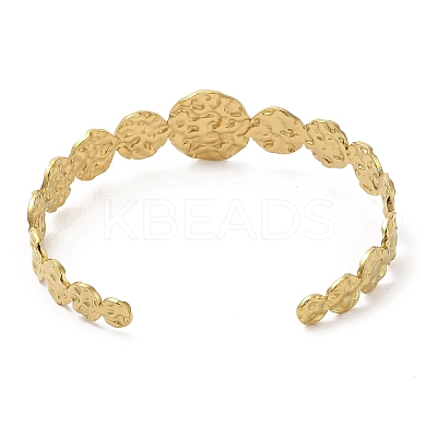 Ion Plating(IP) 304 Stainless Steel Round Open Cuff Bangles BJEW-L682-018G-1