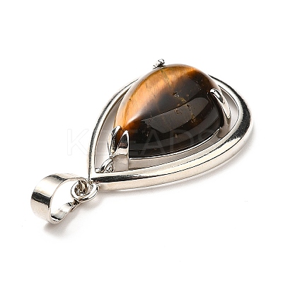 Natural Tiger Eye Pendants G-B033-04P-14-1