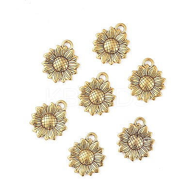 Sunflower Tibetan Style Alloy Pendants TIBEP-YW0001-52AG-1