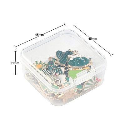 26Pcs 26 Style Light Gold Alloy Enamel Pendants ENAM-YW0001-79-1