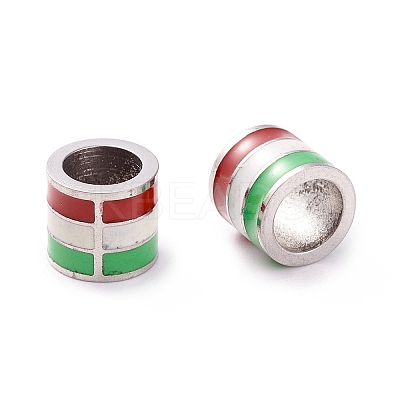 304 Stainless Steel Enamel European Beads STAS-I670-11-1