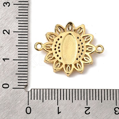 Religion Brass Micro Pave Clear Cubic Zirconia Flower Connector Charms KK-I360-008G-02-1
