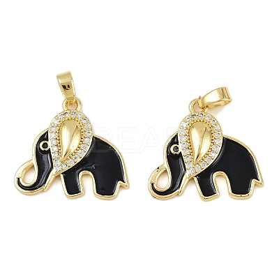 Brass Micro Pave Cubic Zirconia Pendants KK-F908-08G-01-1