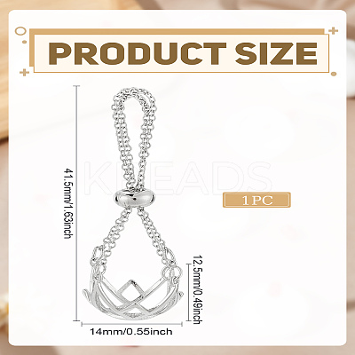 1Pc Brass Pearl Cage Pendant Mounting KK-LP0002-14-1