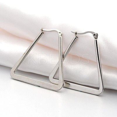 Tarnish Resistant 304 Stainless Steel Angular Hoop Earrings EJEW-P066-46C-1