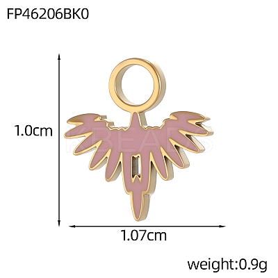 304 Stainless Steel Enamel Pendants STAS-OY013-78G-1