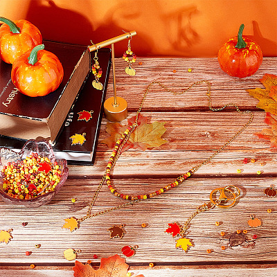 DIY Autumn Theme Bracelet Making Kit DIY-OC0010-61-1
