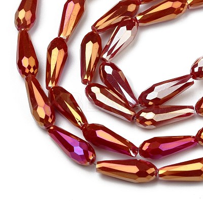 Electroplated Opaque Glass Beads Strands EGLA-L015-FR-B24-01-1