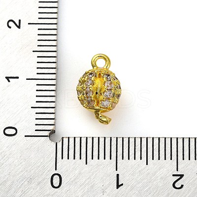 Brass Micro Pave Clear Cubic Zirconia Connector Charms KK-A230-06C-G-1