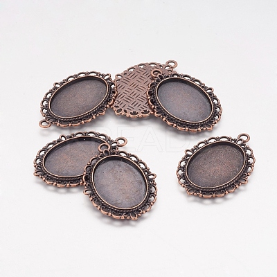 Zinc Alloy Pendant Settings for Cabochon & Rhinestone PALLOY-A15257-R-FF-1
