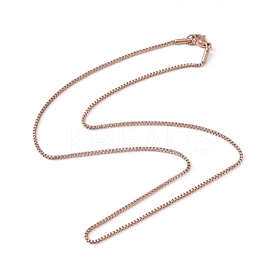 304 Stainless Steel Box Chain Necklaces for Men Women NJEW-G091-01RG-1