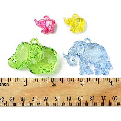 20Pcs 4 Styles Transparent & AB-Color Plated Acrylic Pendants TACR-FS0001-44-1
