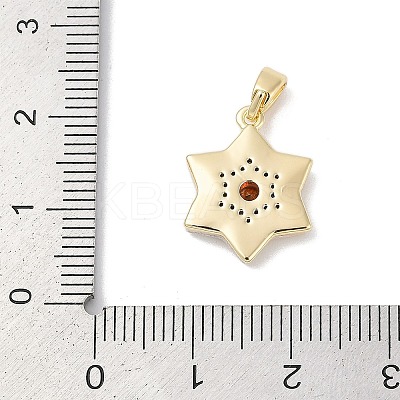 Brass Micro Pave Cubic Zirconia Pendants KK-Q030-04B-G-1