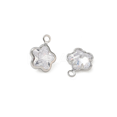 Brass Pave Clear Cubic Zirconia Charms CU-CBAD360-03P-02-1