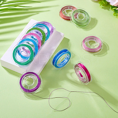 12Pcs 12 Colors 3-Ply Round Metallic Cord MCOR-TAC001-03A-1