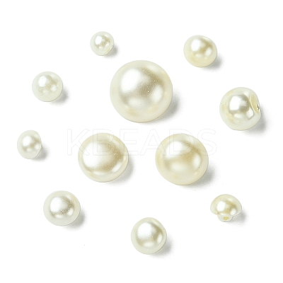 About 660 Pcs 330G 11 Styles 1-Hole ABS Plastic Imitation Pearl Buttons BUTT-CJ0001-08-1