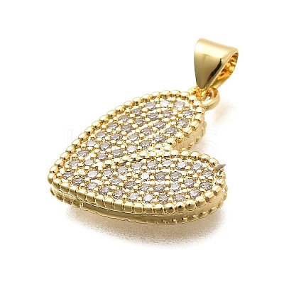 Brass Micro Pave Cubic Zirconia Pendants X-KK-C087-19G-1