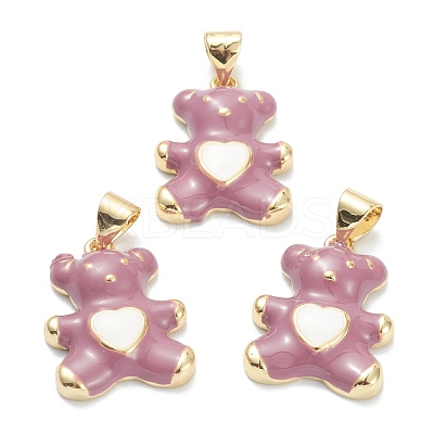 Brass Enamel Pendants KK-A153-06G-C-1
