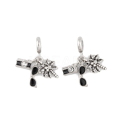 Rack Plating Alloy Crystal Rhinestone European Dangle Charms FIND-C055-29P-1