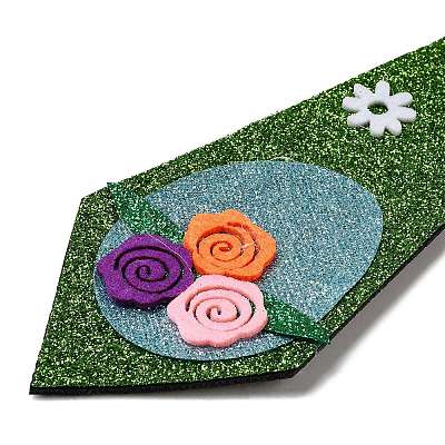 Easter Theme Egg Glitter Felt Necktie LS-AJEW-C030-01A-1