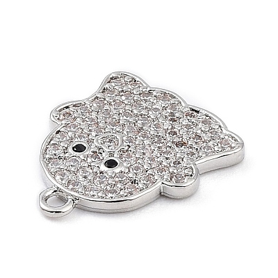 Rack Plating Brass Cubic Zirconia Pendants KK-D031-04P-02-1