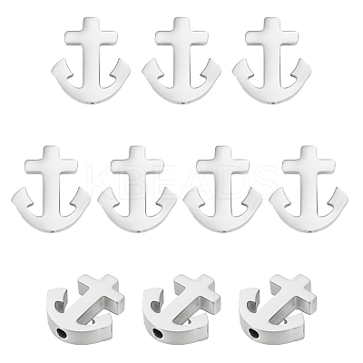 10Pcs 304 Stainless Steel Beads STAS-UN0047-94-1