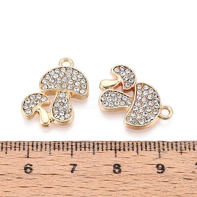 Rack Plating Alloy Rhinestone Pendants PALLOY-T091-24M-G-1