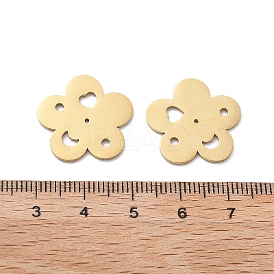 304 Stainless Steel Laser Cut Hollow Flower Connector Charms STAS-M111-10G-1