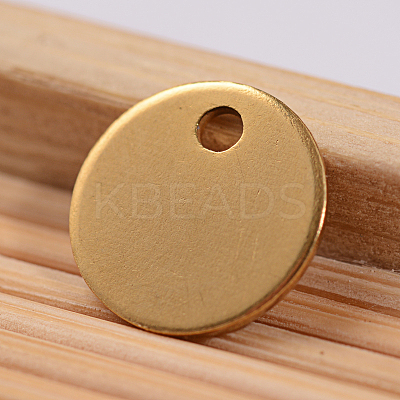 DanLingJewelry Ion Plating(IP) 304 Stainless Steel Stamping Blank Tag Flat Round Charms STAS-DL0001-18-1