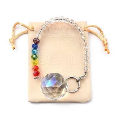 Chakra Round Ball Crystal Suncatcher Dowsing Pendulum Pendants PALLOY-JF00461-02-1