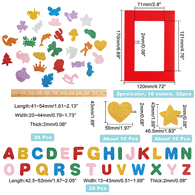32Pcs Rectangle Wool Felt Frame Newborn Growth Milestone Blanket Photo Props Photo Frame DIY-CA0004-52-1