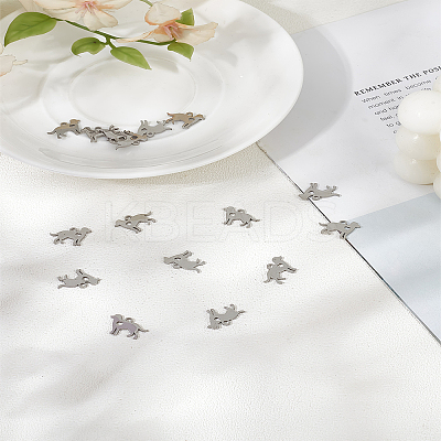 16Pcs 304 Stainless Steel Puppy Silhouette Charms STAS-LP0003-21-1