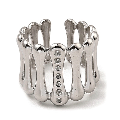 Non-Tarnish 304 Stainless Steel Open Cuff Rings RJEW-Z018-06P-1